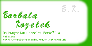 borbala kozelek business card